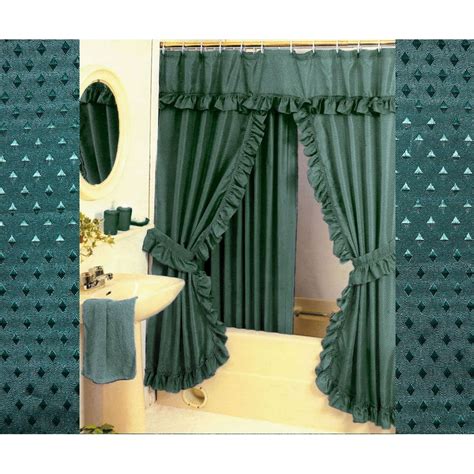 green shower curtain set